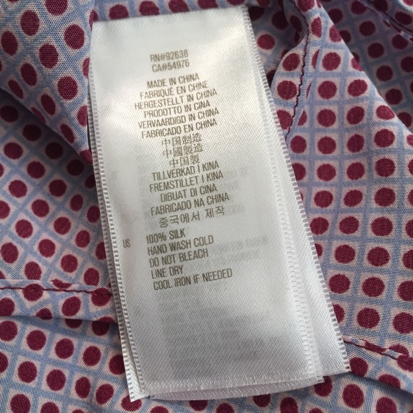 Fossil Dot Pattern Blouse Size 2 - Picture 4 of 4